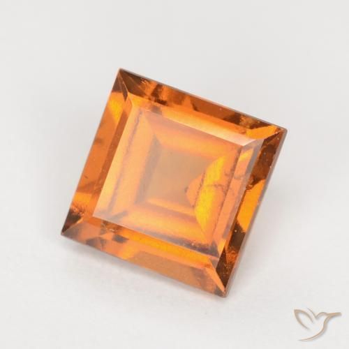 1.30ct Natürlicher hellorange Hessonit-Granat, Quadrat, SI