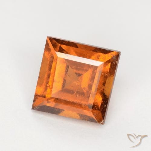9,17 ctw natürlicher Mitteldunkles Orange Hessonit-Granat, Quadrat, SI