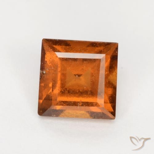 1.37ct Natürlicher tieforange Hessonit-Granat, Quadrat, SI