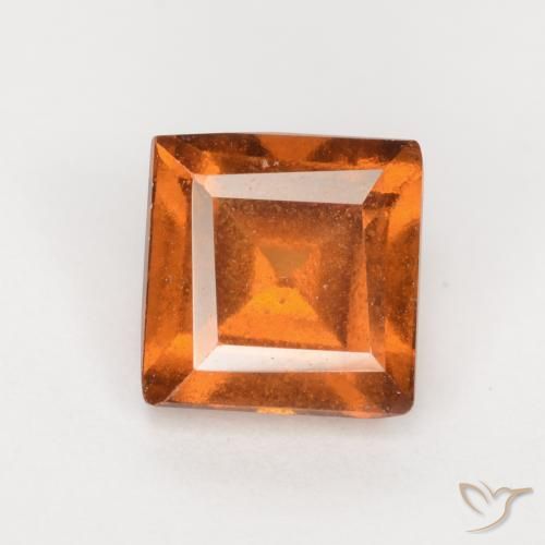 1.43ct Natürlicher Mitteldunkles Orange Hessonit-Granat, Quadrat, VS-SI