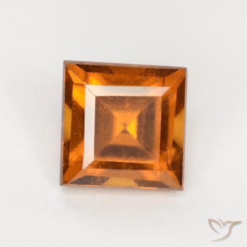 1.41ct Natürlicher tieforange Hessonit-Granat, Quadrat, VS-SI, Photo A