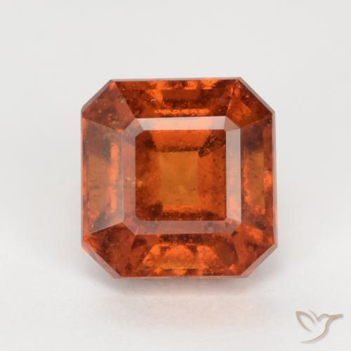 2.50ct Natürlicher Dunkelorange Hessonit-Granat, Smaragdschliff, SI