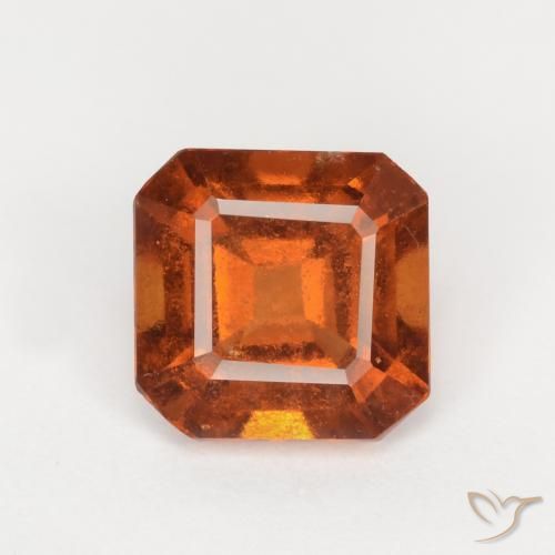 1.62ct Natürlicher tieforange Hessonit-Granat, Smaragdschliff, VS-SI