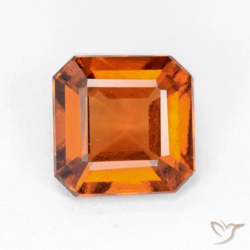 1.72ct Natürlicher tieforange Hessonit-Granat, Smaragdschliff, VS