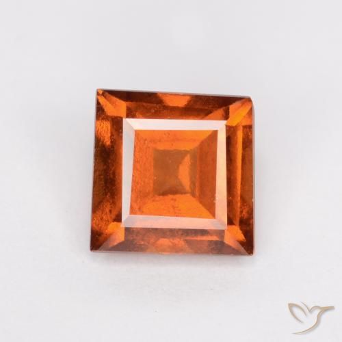 1.34ct Natürlicher Mittelorange Hessonit-Granat, Quadrat, VS-SI