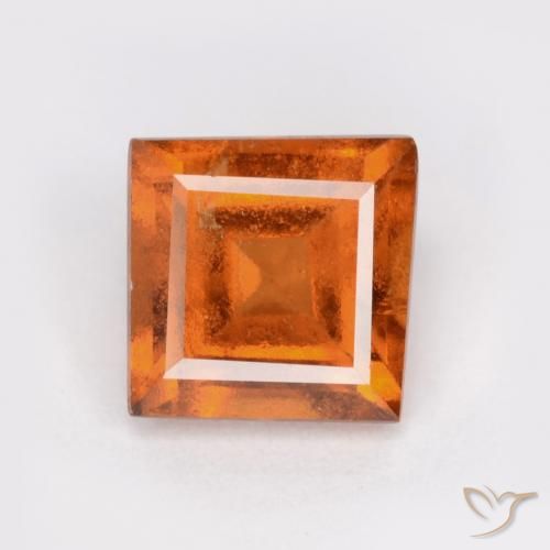 1.28ct Natürlicher tieforange Hessonit-Granat, Quadrat, SI