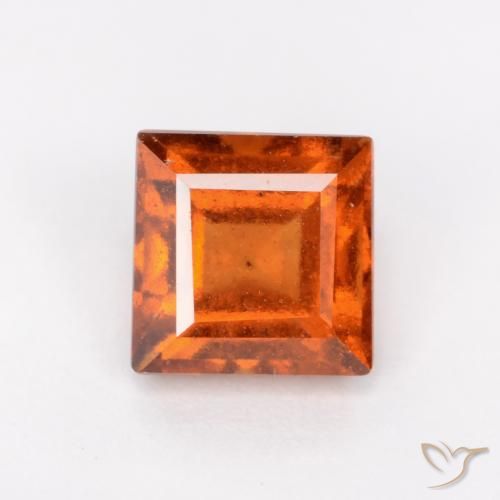1.57ct Natürlicher tieforange Hessonit-Granat, Quadrat, VS-SI