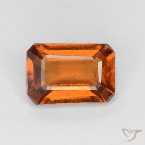 1.35ct Natürlicher tieforange Hessonit-Granat, Smaragdschliff, VS