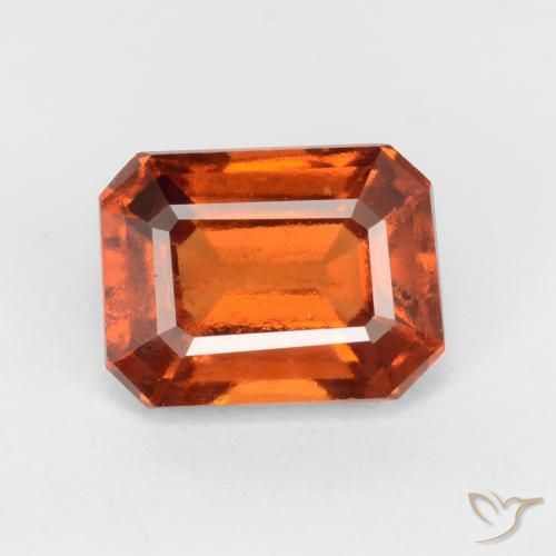1.67ct Natürlicher tieforange Hessonit-Granat, Smaragdschliff, VS-SI