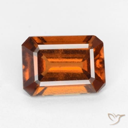 1.61ct Natürlicher tieforange Hessonit-Granat, Smaragdschliff, VS