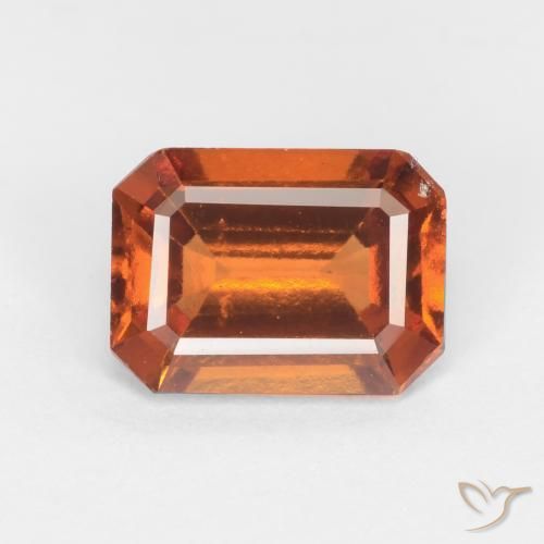 1.50ct Natürlicher Mitteldunkles Orange Hessonit-Granat, Smaragdschliff, VS-SI