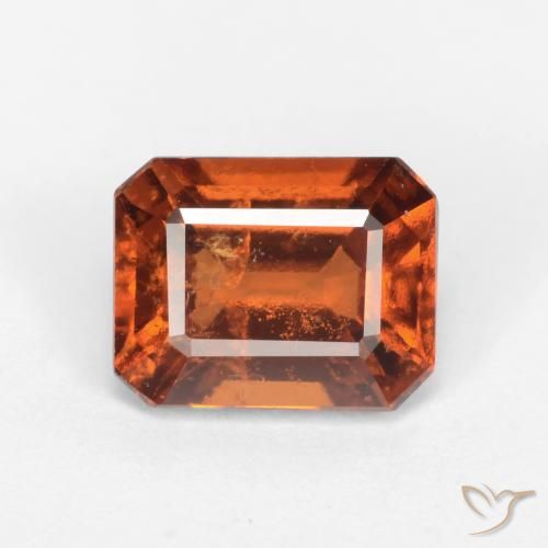 1.62ct Natürlicher tieforange Hessonit-Granat, Smaragdschliff, SI