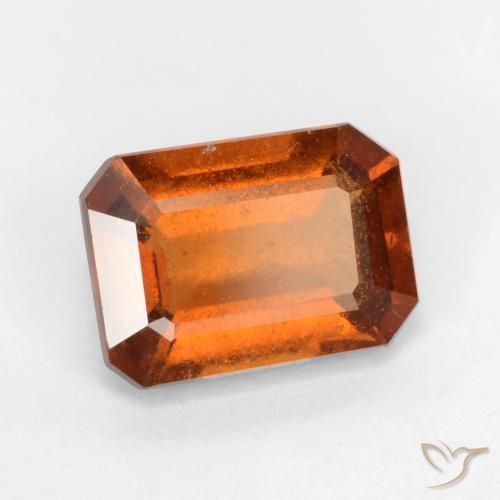 1.77ct Natürlicher tieforange Hessonit-Granat, Smaragdschliff, SI