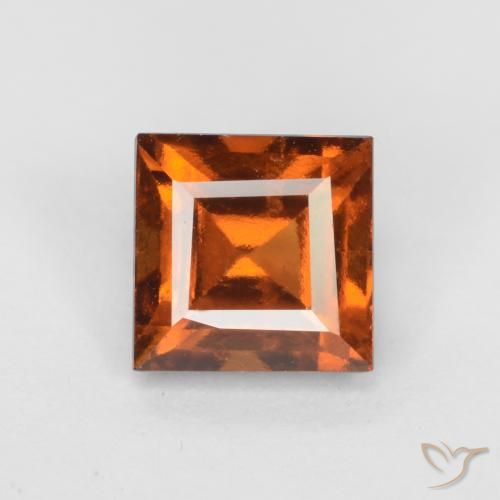 1.55ct Natürlicher tieforange Hessonit-Granat, Quadrat, VS-SI