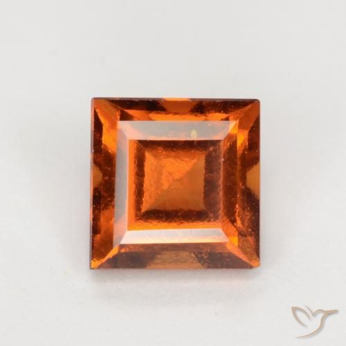 1.53ct Natürlicher rötlich-orange Hessonit-Granat, Quadrat, VS