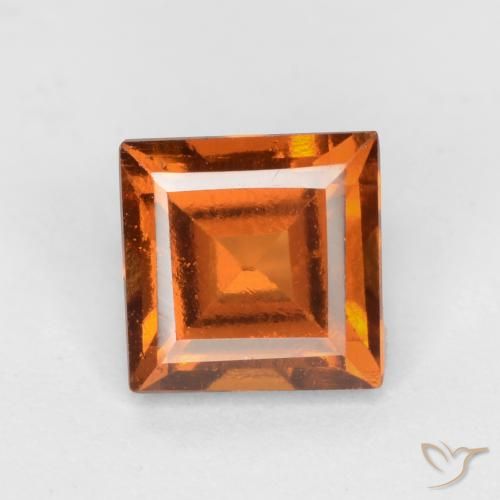 1.37ct Natürlicher tieforange Hessonit-Granat, Quadrat, VS