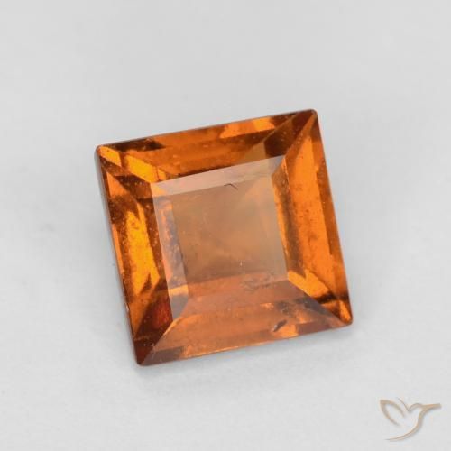 9,17 ctw natürlicher tieforange Hessonit-Granat, Quadrat, SI