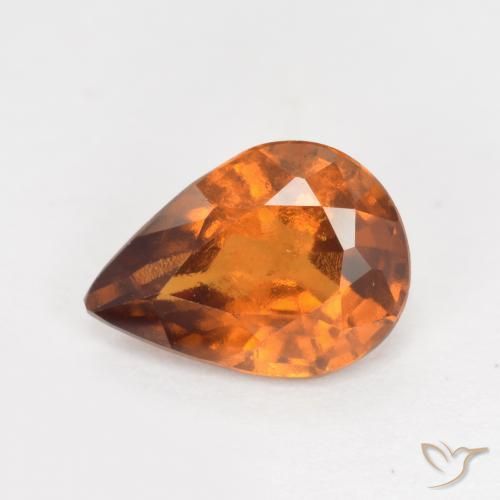 1.14ct Natürlicher Mitteldunkles Orange Hessonit-Granat, Birnenform, VS-SI