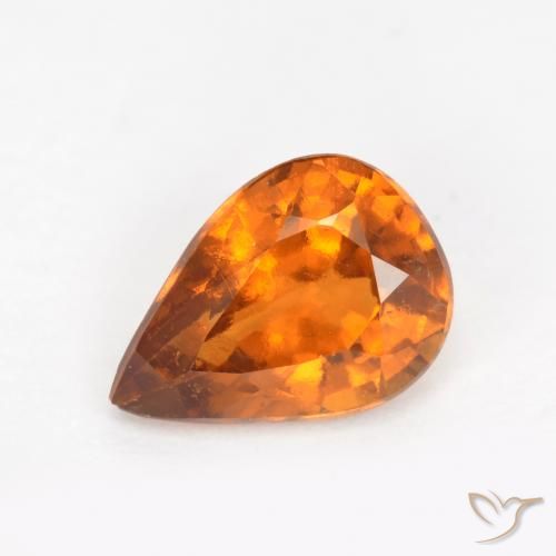 1.21ct Natürlicher Erdiges Orange Hessonit-Granat, Birnenform, VS-SI