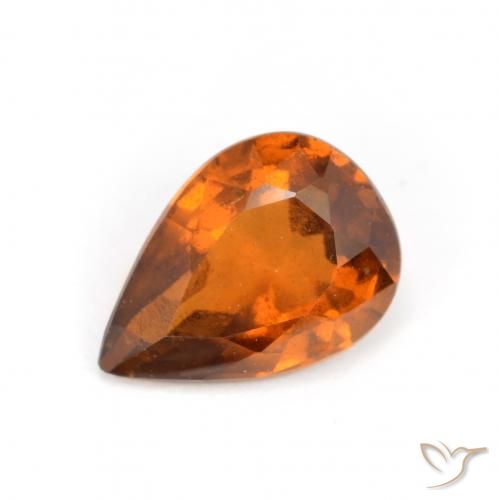 1.15ct Natürlicher Mitteldunkles Orange Hessonit-Granat, Birnenform, VS-SI