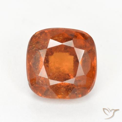 2.12ct Natürlicher tieforange Hessonit-Granat, Kissen, SI