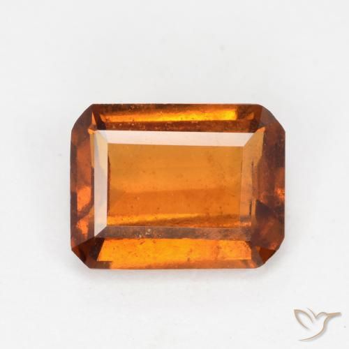 1.45ct Natürlicher tieforange Hessonit-Granat, Smaragdschliff, SI