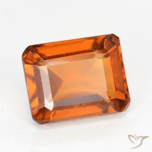2.12ct Natürlicher tieforange Hessonit-Granat, Smaragdschliff, VS