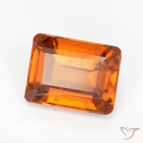 2.13ct Natürlicher tieforange Hessonit-Granat, Smaragdschliff, VS-SI