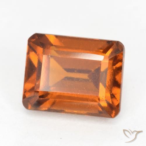 2.58ct Natürlicher rötlich-orange Hessonit-Granat, Smaragdschliff, VS