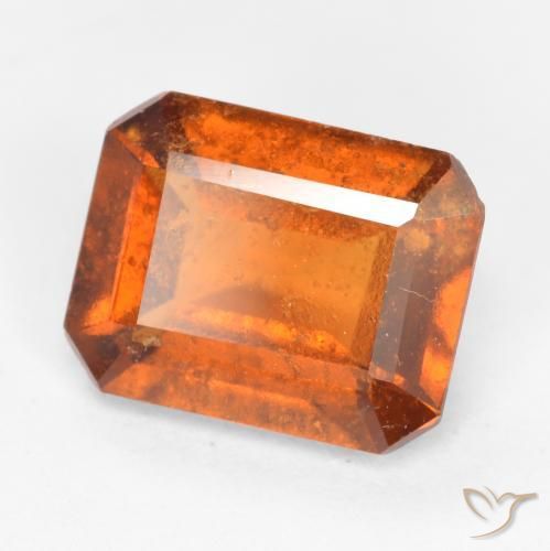 1.82ct Natürlicher tieforange Hessonit-Granat, Smaragdschliff, SI