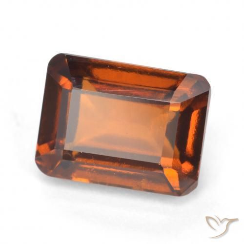 2.16ct Natürlicher tieforange Hessonit-Granat, Smaragdschliff, VS-SI