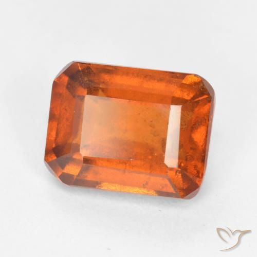 2.42ct Natürlicher Feuerorange Hessonit-Granat, Smaragdschliff, SI