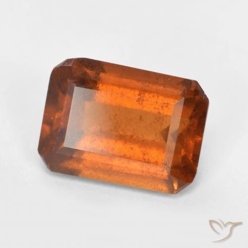 2.03ct Natürlicher tieforange Hessonit-Granat, Smaragdschliff, SI
