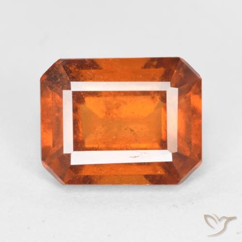 2.38ct Natürlicher tieforange Hessonit-Granat, Smaragdschliff, SI
