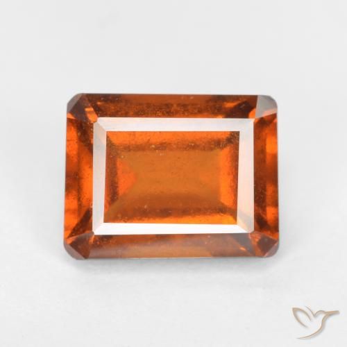 2.14ct Natürlicher Mitteldunkles Orange Hessonit-Granat, Smaragdschliff, SI