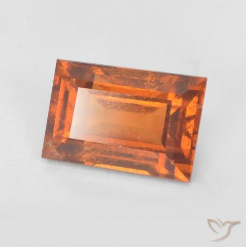 1.32ct Natürlicher tieforange Hessonit-Granat, Baguette, SI