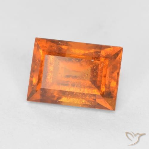 1.32ct Natürlicher Mittelorange Hessonit-Granat, Baguette, SI