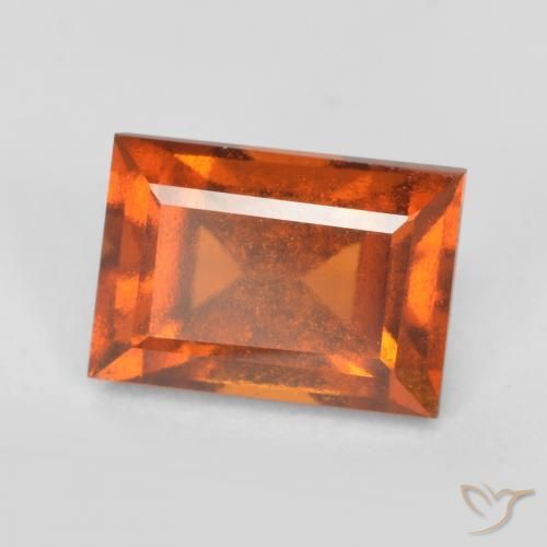 1.56ct Natürlicher Mitteldunkles Orange Hessonit-Granat, Baguette, VS