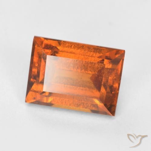 1.50ct Natürlicher tieforange Hessonit-Granat, Baguette, VS
