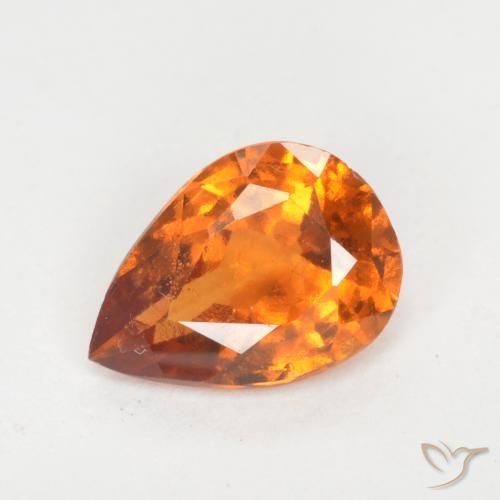 0.93ct Natürlicher tieforange Hessonit-Granat, Birnenform, VS-SI