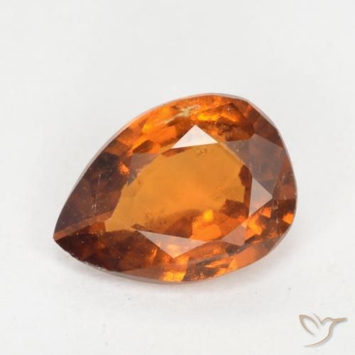 1.13ct Natürlicher Mittelorange Hessonit-Granat, Birnenform, SI