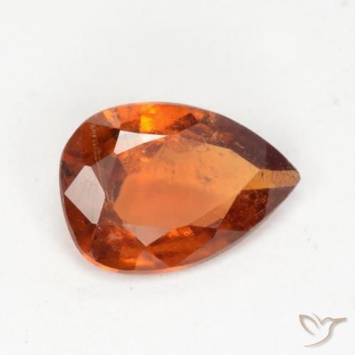 9,17 ctw natürlicher rötlich-orange Hessonit-Granat, Birnenform, SI
