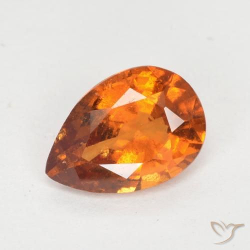 0.98ct Natürlicher Mittelorange Hessonit-Granat, Birnenform, VS-SI