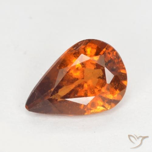 1.01ct Natürlicher tieforange Hessonit-Granat, Birnenform, VS-SI