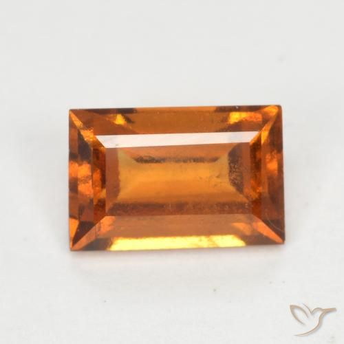 0.95ct Natürlicher Mitteldunkles Orange Hessonit-Granat, Baguette, VS-SI, Photo A