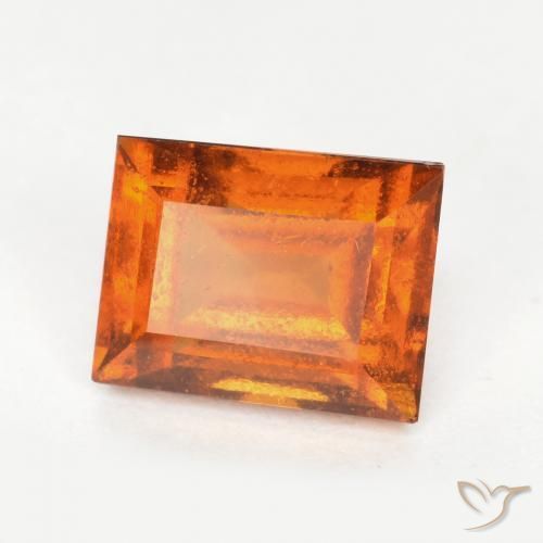 1.36ct Natürlicher tieforange Hessonit-Granat, Baguette, VS-SI