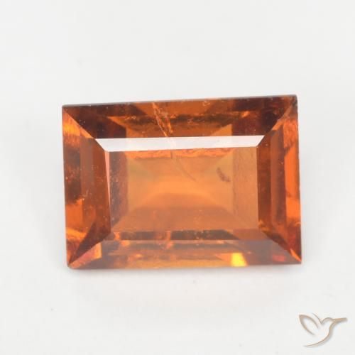 1.33ct Natürlicher tieforange Hessonit-Granat, Baguette, SI