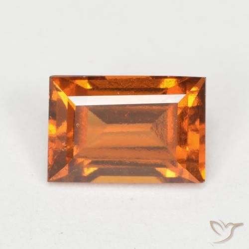 1.18ct Natürlicher Mitteldunkles Orange Hessonit-Granat, Baguette, VVS-VS
