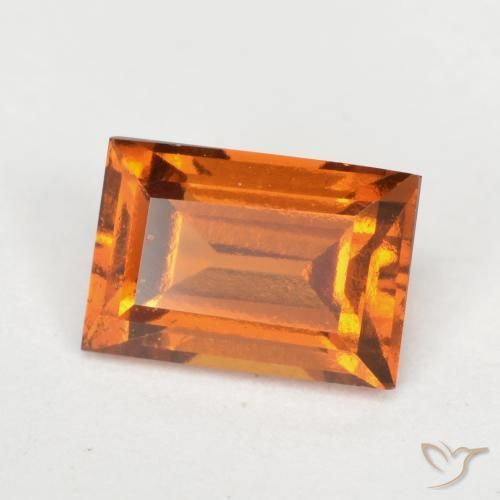 9,17 ctw natürlicher Mitteldunkles Orange Hessonit-Granat, Baguette, VVS-VS