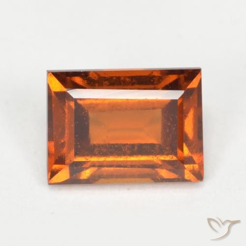 1.27ct Natürlicher Mitteldunkles Orange Hessonit-Granat, Baguette, VS
